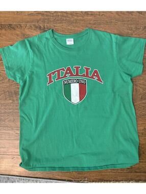 Gildan Ultra Cotton Green Italia Numero Uno T-Shirt Large